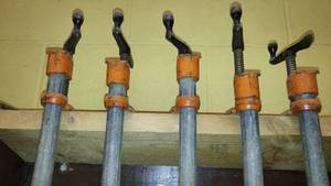 lot 1250 image: Large Bar Clamps (5) 66in.