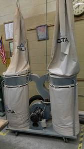 lot 1268 image: Delta 3 Hp Single Stage Dust Collector, Model 50-853. Circa 1997, caster base