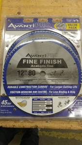 lot 1271 image: NEW AvantiPro Fine Finish 12in. Carbide Blade (2 blades in one pack)