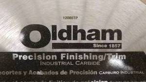 lot 1275 image: Oldham (3) Previously used 12in. 80 Carbide Saw Blades.