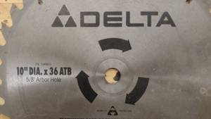 lot 1276 image: 10-inch Carbide Saw Blades (5) Misc. Previously used 10in.