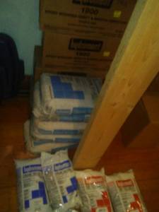 lot 1349 image: Grout (5) 25lb. bag, Hydroment plus admixture. New bags $300 value Grout (5) 25lb. bag, and more. New bags stored in environmentally controlled area. Various Colors  ceramic tile  stained glass mosaic application or more