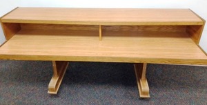 lot 1242 image: Rolling 3 person Computer Workstation 81.5 L x 26D x 35H.