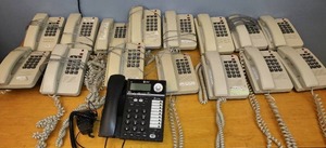 lot 1166 image: Multi Phone System (16) Northern Telecom, ATT (1) 2-line speaker phone.