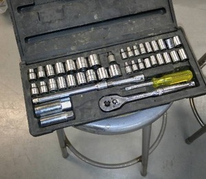 lot 1227 image: Do It Best Socket Set, Shop Stool.