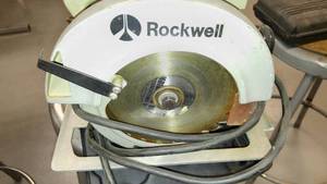 lot 1229 image: Rockwell Builders Saw, stool and more. CP Air impact gun, stool 12 x 24in.