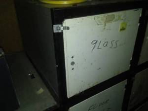 lot 866 image: 8 Metal cabinet bins, vertical or horizontal, 30 x 20 x 17 inch units with contents.