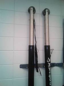 lot 1537 image: Volleyball floor mount poles  ready to go Jaypro Sports (2).