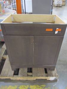 lot 17 image: Style Selections View Product Drayden Gray Single Sink Vanity - Cabinet Only - (Common 30-in x 19-in) CM18F30-SS