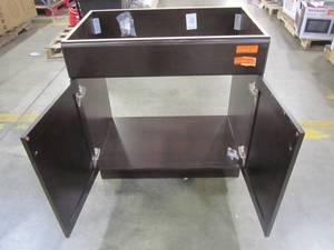 lot 24 image: Project Source 30.5-in Java Single Sink Bathroom Vanity - Cabinet Only - R18 VBCU3119
