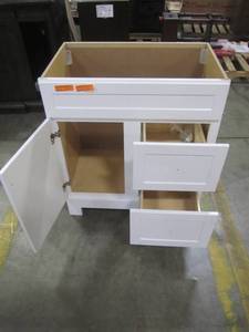 lot 50 image: Style Selections Ellenbee 30.5-in White Single Sink Bathroom Vanity - Cabinet Only - C21130D-SS