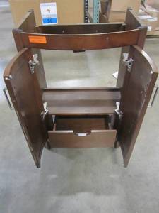 lot 61 image: Style Selections Morecott Chocolate Single Sink Vanity - Cabinet Only - 1142VA-24-220