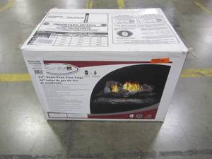 lot 63 image: Emberglow Burnt River Oak 18 in. Vented Dual Burner Natural Gas Fireplace Logs BRO18NG