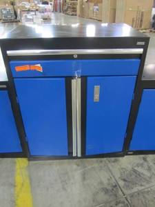 lot 120 image: Sandusky Modular Steel Base & Wall Cabinets GADF301836-069L GW1F301226-069L