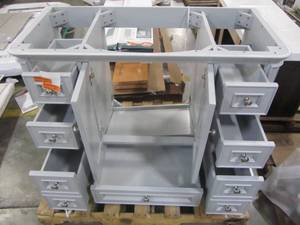 lot 128 image: Scott Living Wrightsville Light Gray Single Sink Vanity - Cabinet Only - 1116VA-48-242