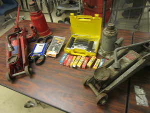 HYDRAULIC FLOOR JACKS, SPARK PLUGS, BELTS, HITCH BALL, MORE