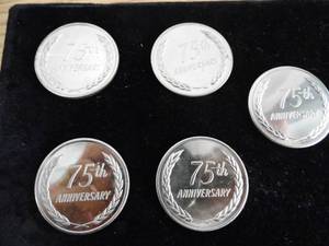 Lot of 5 - 75th Anniversay Tokens Dunn Co.