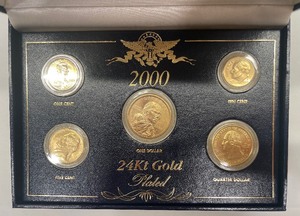 2000 24 KT Gold Coin Set in Custom Holder