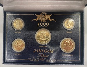1999 24 KT Gold Coin Set in Custom Holder