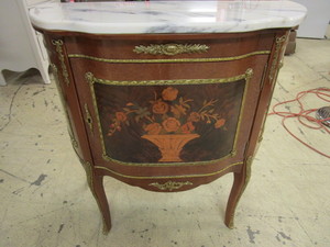 lot 413 image: SPANISH ACCENT TABLE WITH MARBLE TOP