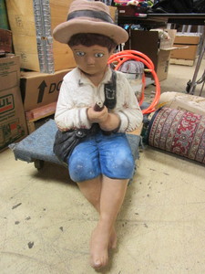 lot 440 image: FISHING BOY GARDEN STATUE