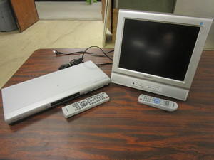 lot 449 image: SHARP COUNTER TOP TV, TOSHIBA DVD PLAYER