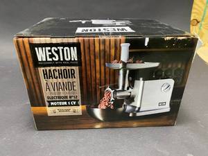 lot 7 image: WESTON #12 1 HP Electric Meat Grinder and Sausage Stuffer $180 RETAIL