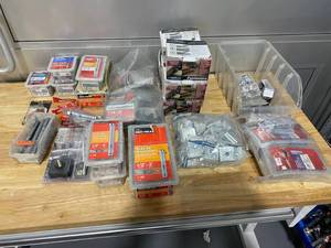 lot 37 image: Huge lot of Concrete Anchors (RED HEAD), Fasteners, 38 Steel square washers and MORE