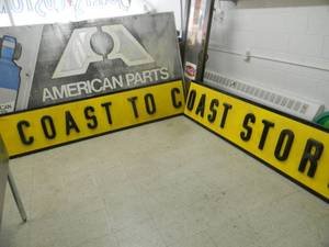 lot 3 image: 18 PORCELAIN COAST TO COAST SIGN WPLASTIC LETTERS - VERY COOL - SEE PICTURES