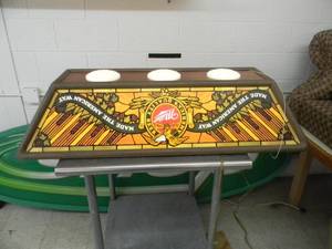 lot 22 image: VINTAGE MILLER HIGH LIFE BARPOOL TABLE LIGHT  - OVERHEAD BAR SPECTACULAR - SEE PICTURES