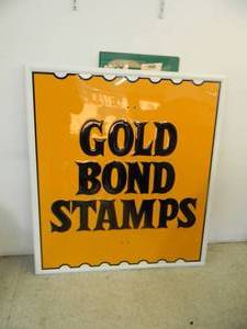 lot 30 image: NEW OLD STOCK 3 BY 4 GOLD BOND SIGN - SEE PICTURES