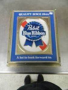 lot 34 image: PABST BLUE RIBBON PLASTIC BEER BAR SIGN - SEE PICTURES