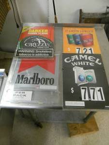 lot 50 image: SET OF VINTAGE TOBACCO  STORE ADVERTISEMENTS - SEE PICTURES