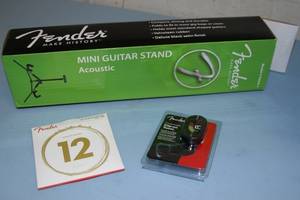 lot 22 image: Fender FA-125 Dreadnought Acoustic Guitar - Natural with Stand & More