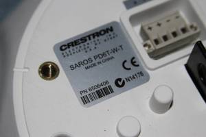 lot 88 image: Crestron Saros PD6T 2-Way 6.5 Pro Audio Hanging  Open-Ceiling Pendant Speaker PAIR - White - New