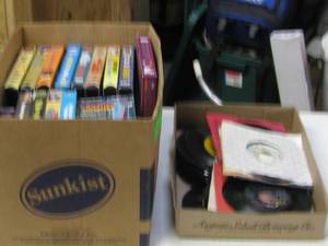 lot 36 image: VHS Movies & 45 rpm records