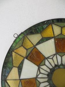 lot 5 image: GORGEOUS Round Stained Glass Panel