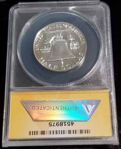 1963 PROOF FRANKLIN HALF PF67 ANACS nicely toned