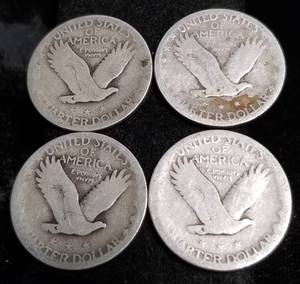GROUP OF 4 STANDING LIBERTY QUARTERS 1925 1926 1928 1929