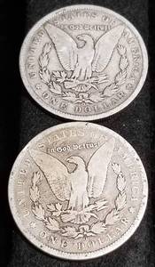 2 MORGAN SILVER DOLLARS 1891-O 1896-O