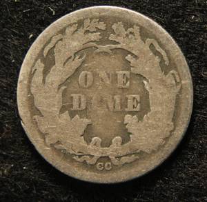 1875-CC CARSON CITY SEATED LIBERTY SILVER DIME