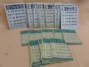 lot 29 image: Vintage Bingo Cards