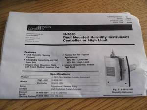 Johnson Humidity Controller