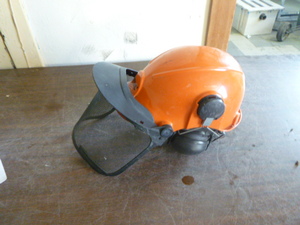 lot 16 image: Stihl Hard Hat with Face Mask and Ear Muffs