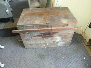 lot 24 image: Wooden Chest with Handles