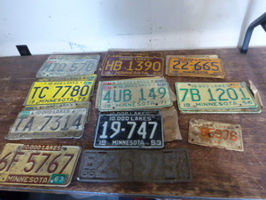 lot 45 image: Vintage Minnesota Car License Plates