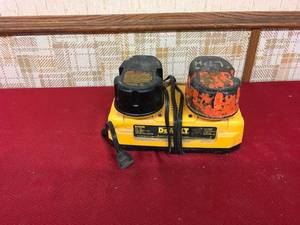 lot 196 image: DeWalt DC9320 Dual Port Fast Battery Charger & Two Batteries