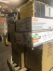 Pallet of assorted Shelving and Storage units open box returns