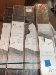 lot 4 image: Pallet with 28 cases Home Decorators Collection  Stanhope Hickory 8 mm Thick x 7-23 in. Wide x 50-58 in. Length Laminate Flooring (21.48 sq. ft.  case) not used Retail Value $700
