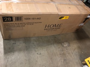 lot 8 image: Home Decorators Collection Highview 59 in. Freestanding Media Console Electric Fireplace TV Stand in Canyon Lake Pine in good condition